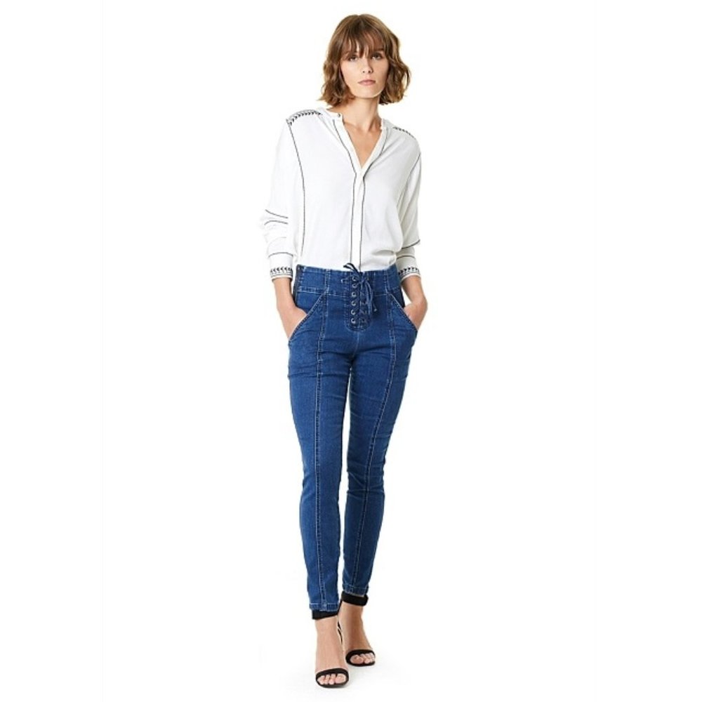 COUNTRY ROAD White Embroidered Panel Office Blouse Shirt RRP$179 - Picture 2 of 12